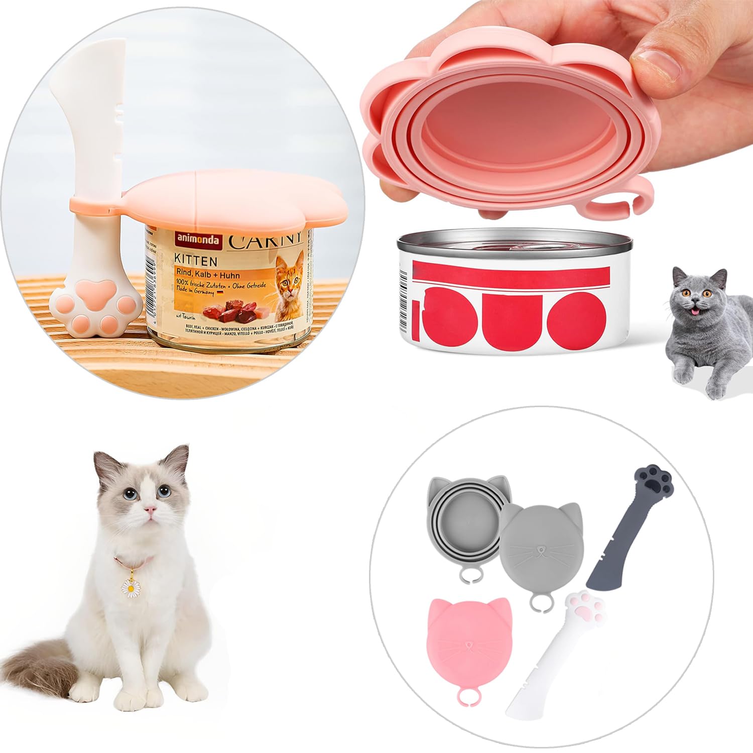 Jowxsx 2er Set Silikon-Dosendeckel Für Hunde- & Katzenfutter - Luftdicht & Wiederverwendbar
