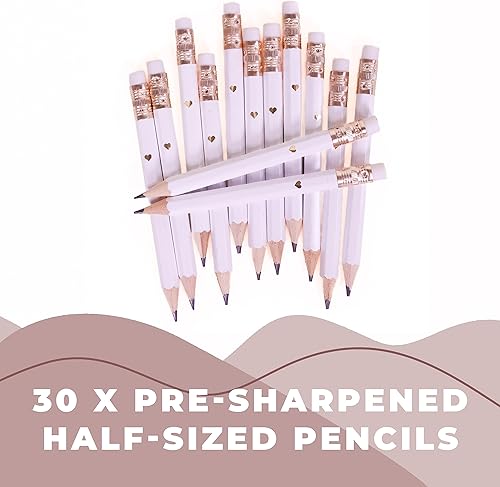 Miniatura 4 de Lápices de corazón para juegos de baby shower y juegos de despedida de soltera, mini lápices, juego de lápices pequeños para premios de juegos,