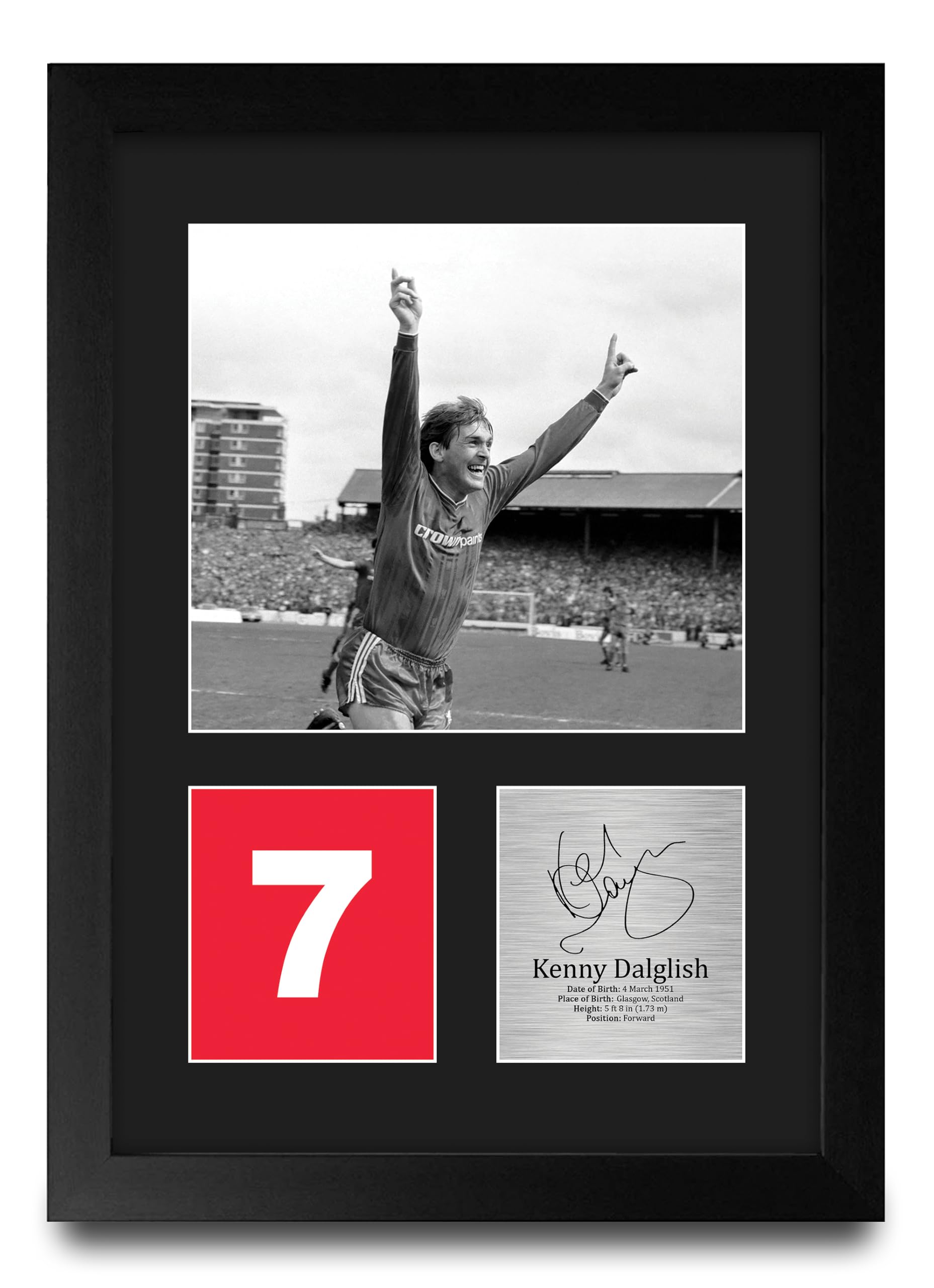 HWC Trading Kenny Dalglish Gifts Printed Signed Autograph Picture for Football Fans and Supporters - A4 Portrait Framed โ image 1
