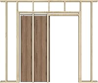 JUBEST Pocket Door Frame Kit with 220lbs Two-Way Soft-Close Mechanism - Smooth Quiet Easy Install for 24-36x80 Hidden Doors