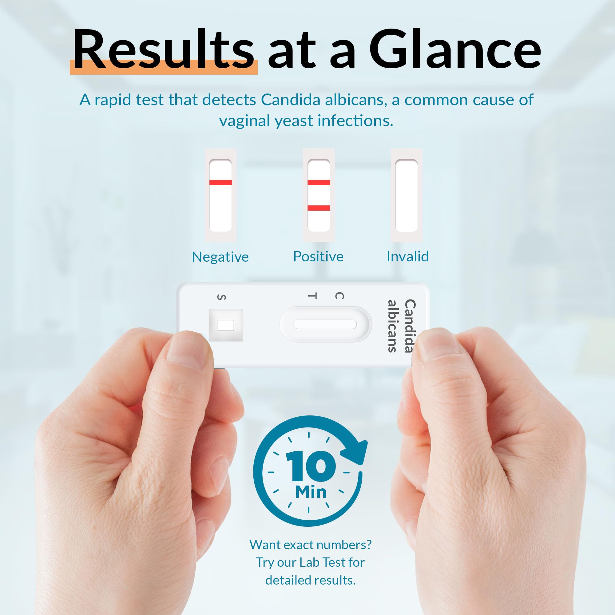 GetTested Candida Albicans Schnelltest | Vaginalabstrich-Test zur qualitativen Auswertung von Candida-albicans-Markern nach Anleitung