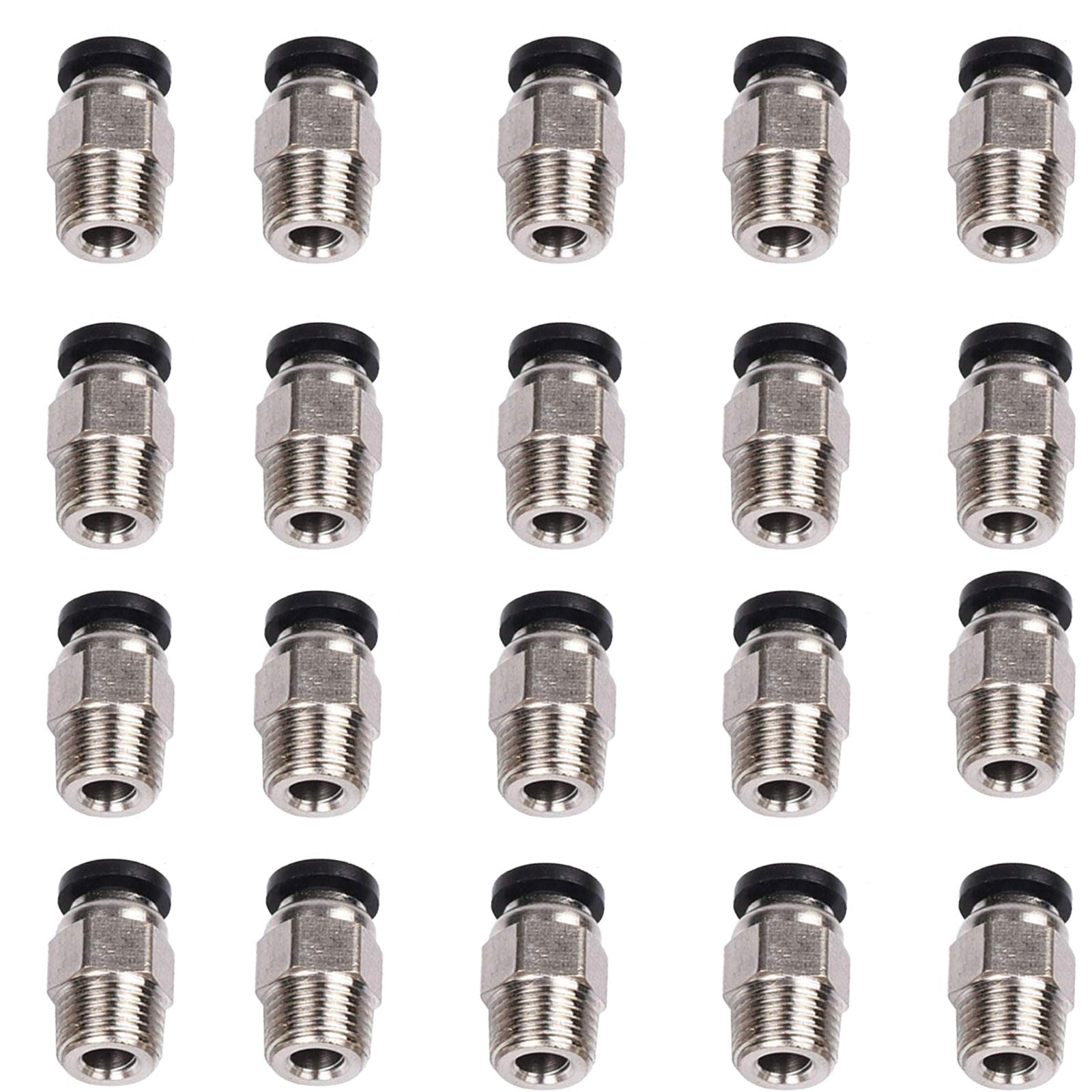 20Pcs PC4-M10 PTFE Tube Connectors Quick Connect Fittings For 1.75mm Filament 3D Printer Accessories Pneumatic Coupler Push-To-Connect Adapter