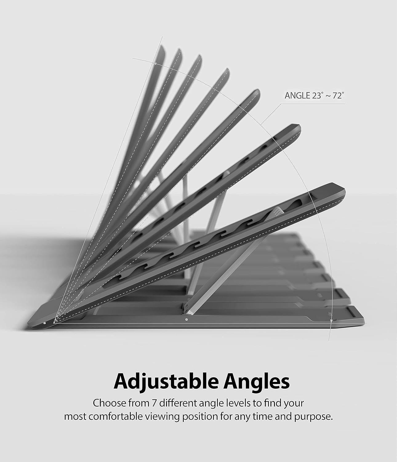 Ringke Outstanding Universal Tablet Stand Spring-Action Kickstand Multi Angle Adhesive Attachment for iPad Tablets, E-Reader, and More - Dark Gray