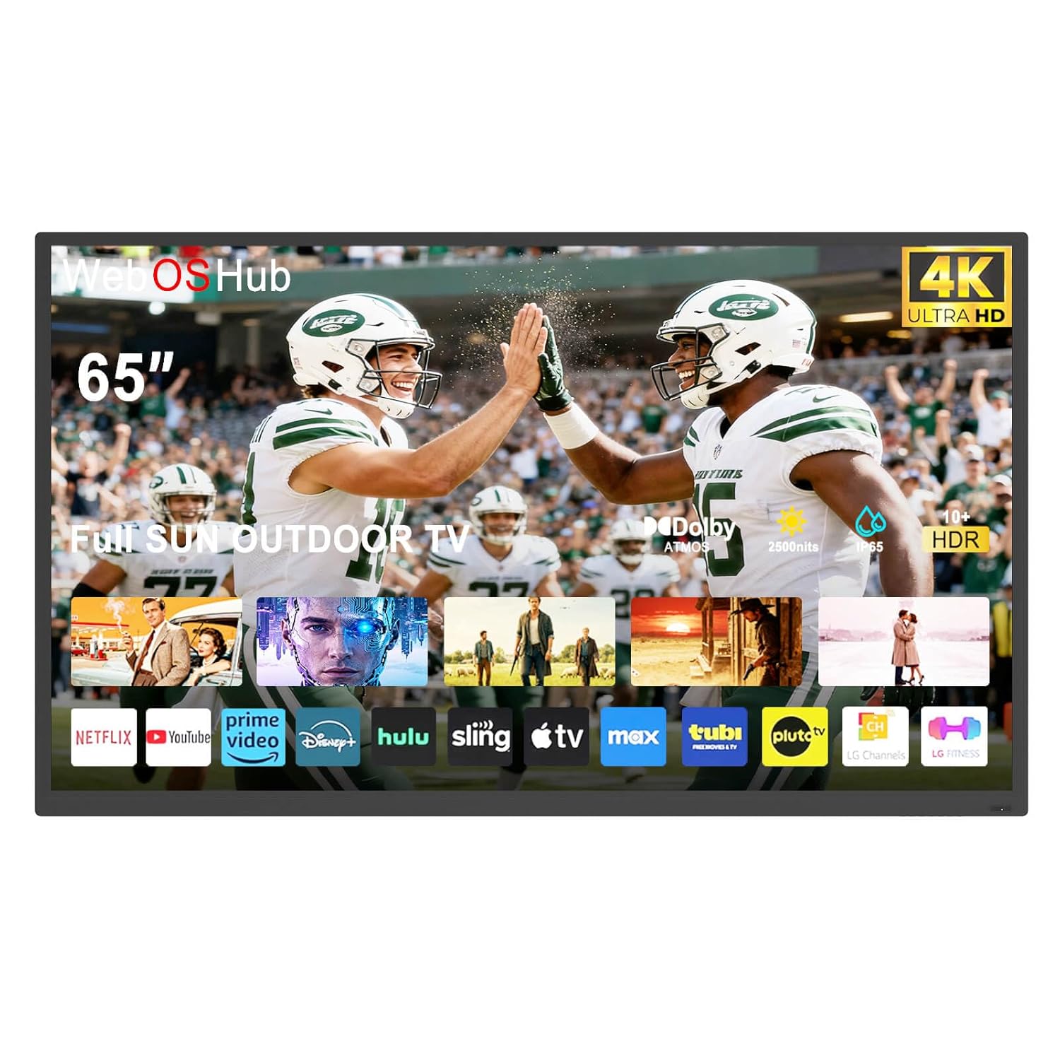 360SPB 65 Inch Outdoor TV 4K Ultra HD Full Sun 2500nits High Brightness Outdoor TV IP65 Waterproof TV