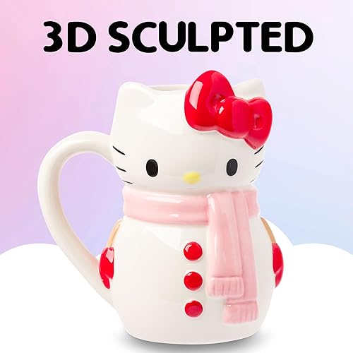 Miniatura 125 de Silver Buffalo Sanrio Hello Kitty and Friends Pompompurin - Taza de cerámica esculpida en 3D, 20 onzas
