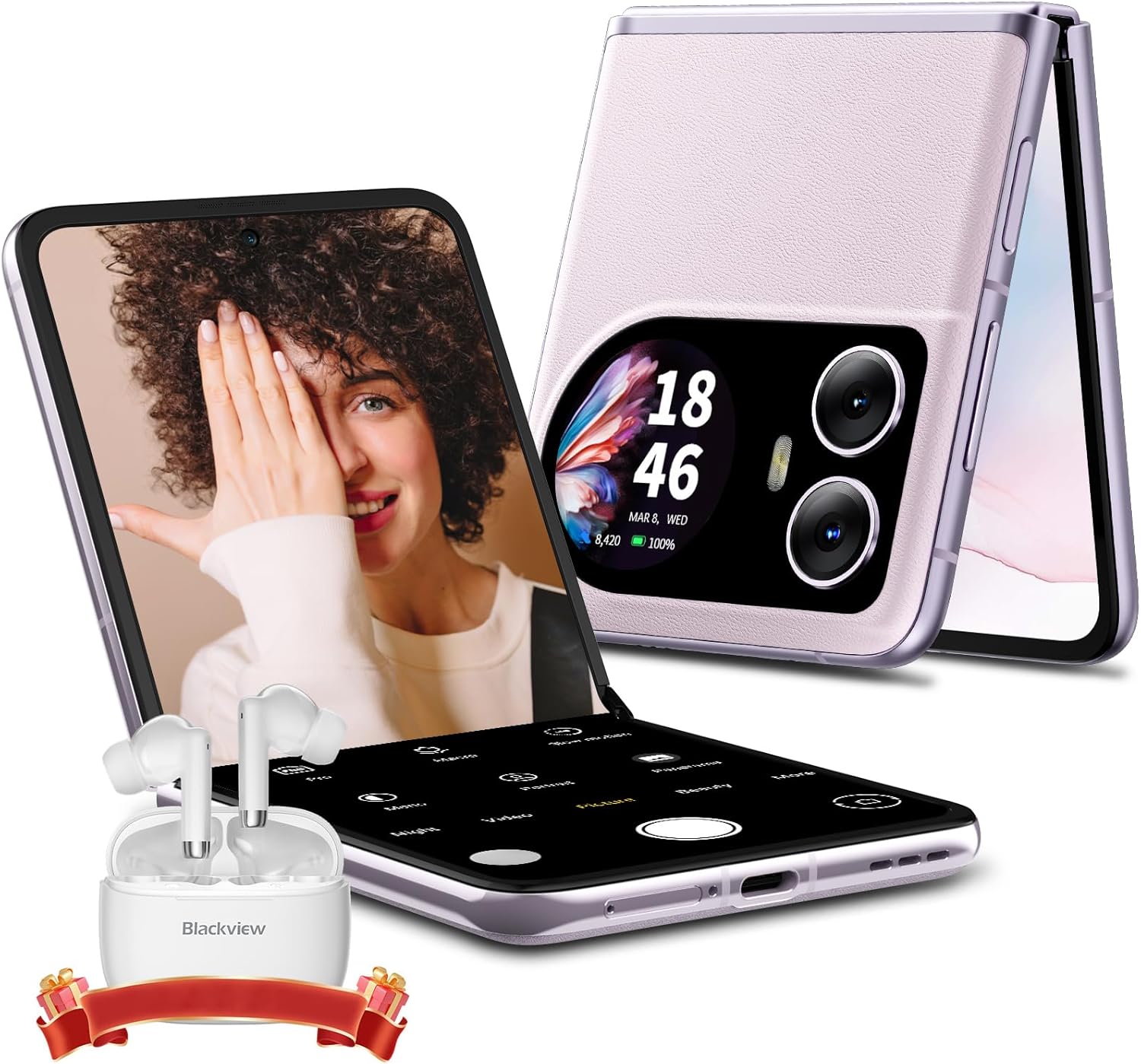 Blackview HERO 10 パープル 256GB ② Blackview Hero 10 Flip 6.9-inch AMOLED Foldable Screen