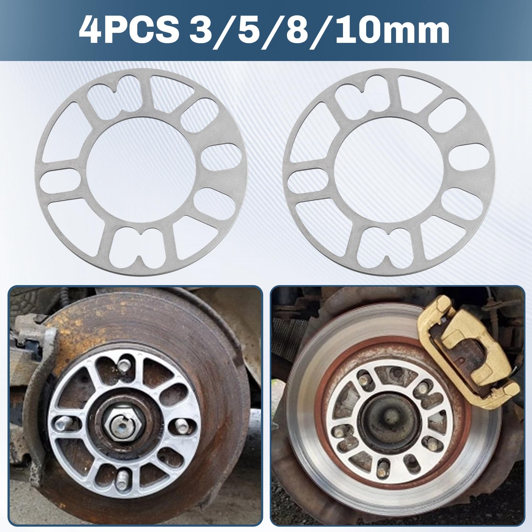 4 PièCes Entretoises de Roue en Aluminium Cales Plaque Entretoises de Roue Automatique 5Mm Goujon pour 4X100 4X114.3 5X100 5X108 5X114.3 5X120