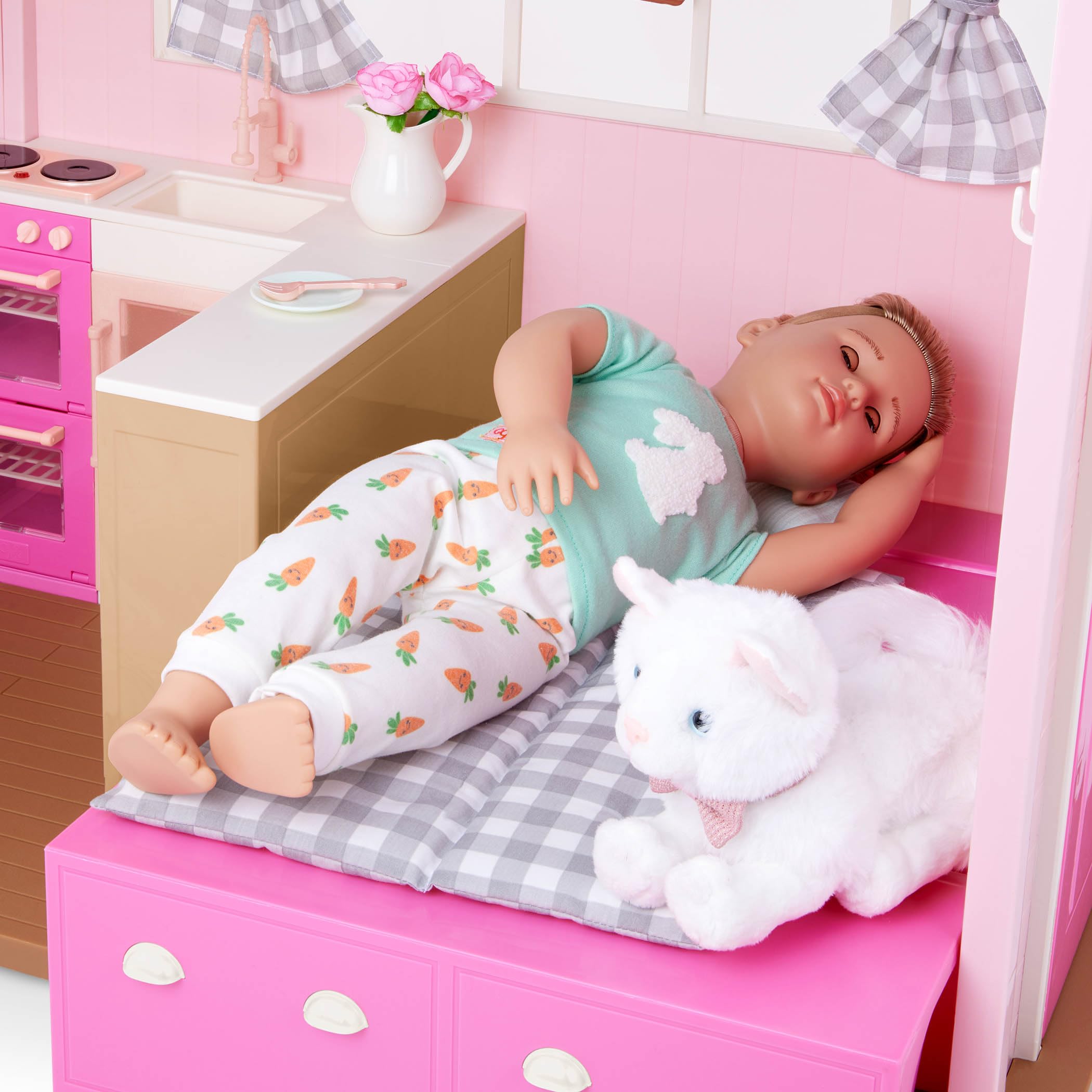 Our Generation - Maison de Campagne OG - Maison de poupée - Meubles, Aliments pour Enfants et Sons d'animaux - Accessoires pour poupées de 46 cm - Jouets pour Enfants de 3 Ans et +
