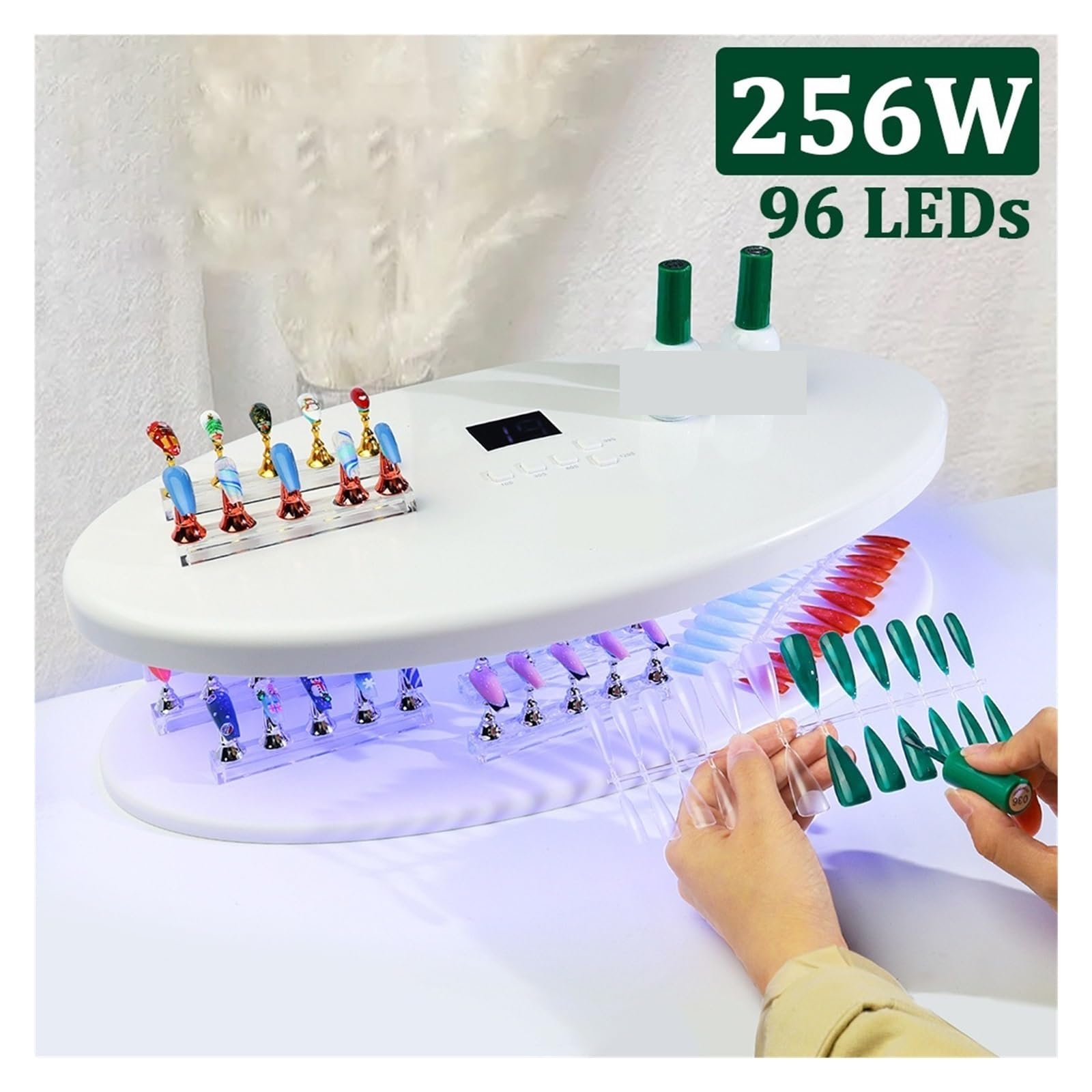 Lampa UV do paznokci, 256W LED lampa UV do paznokci poręczne paznokcie suszarka do paznokci do Manicure lampa UV LED do utwardzania wszystkich żelowych lakierów do paznokci narzędzia do paznokci do do