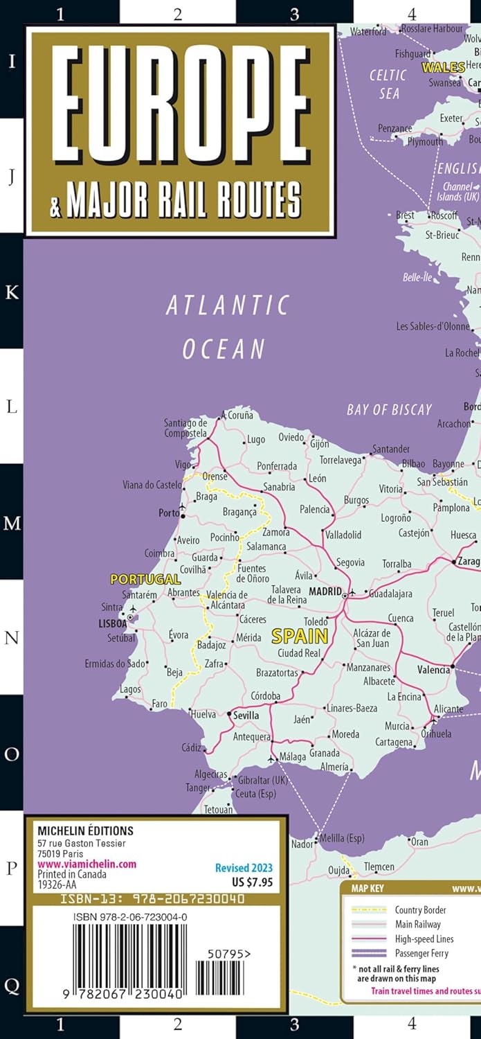 Streetwise Europe & Major Rail Routes Laminated Map (Michelin Streetwise Maps)      Map – Folded Map, August 15, 2019