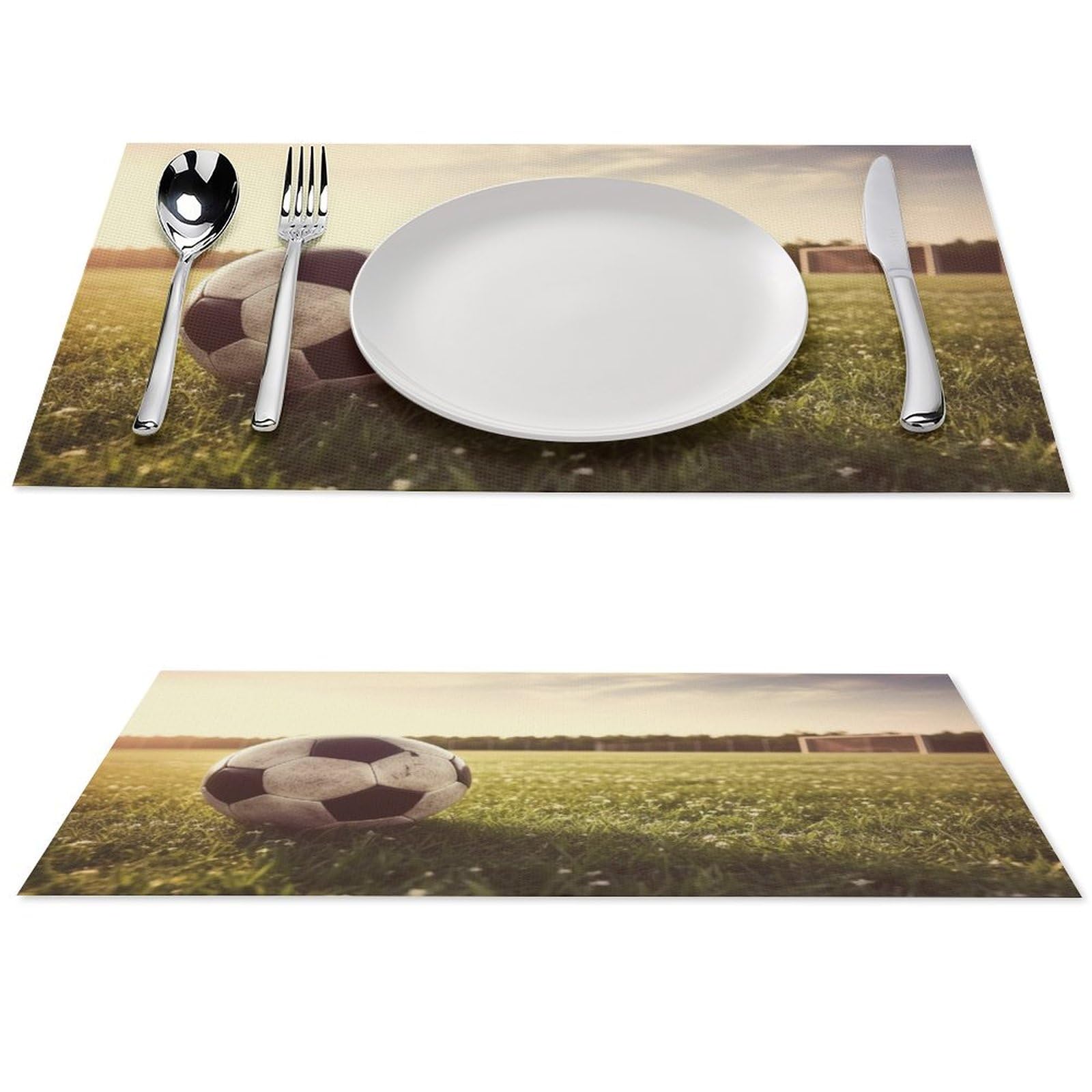 Set de table football 45x30 cm antidérapant et résistant à la chaleur en lot de 4