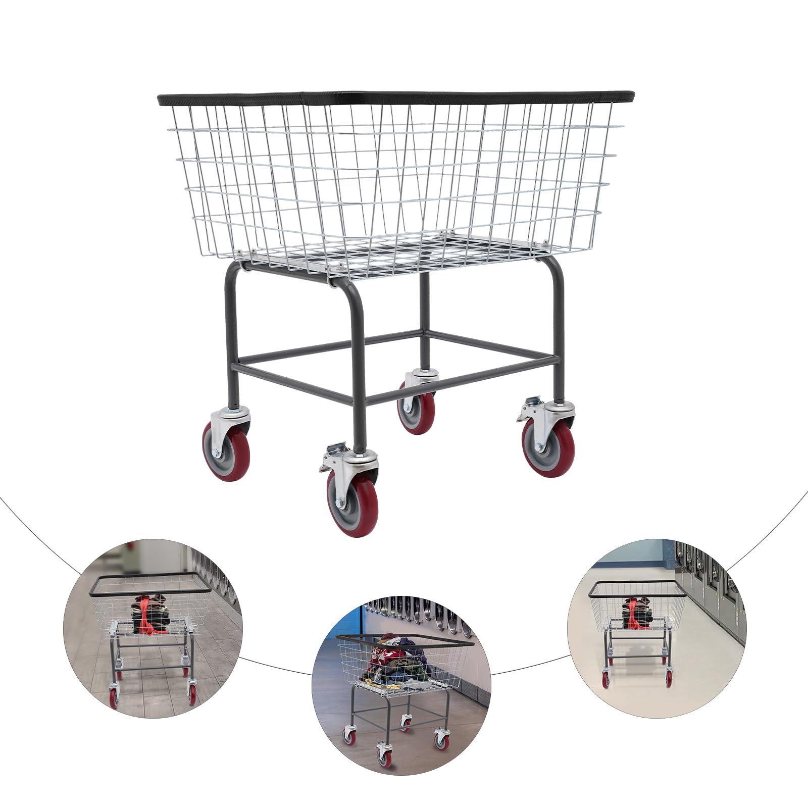 Amazon.com: Laundry Cart,Steel Wire Laundry Cart,Laundry Basket