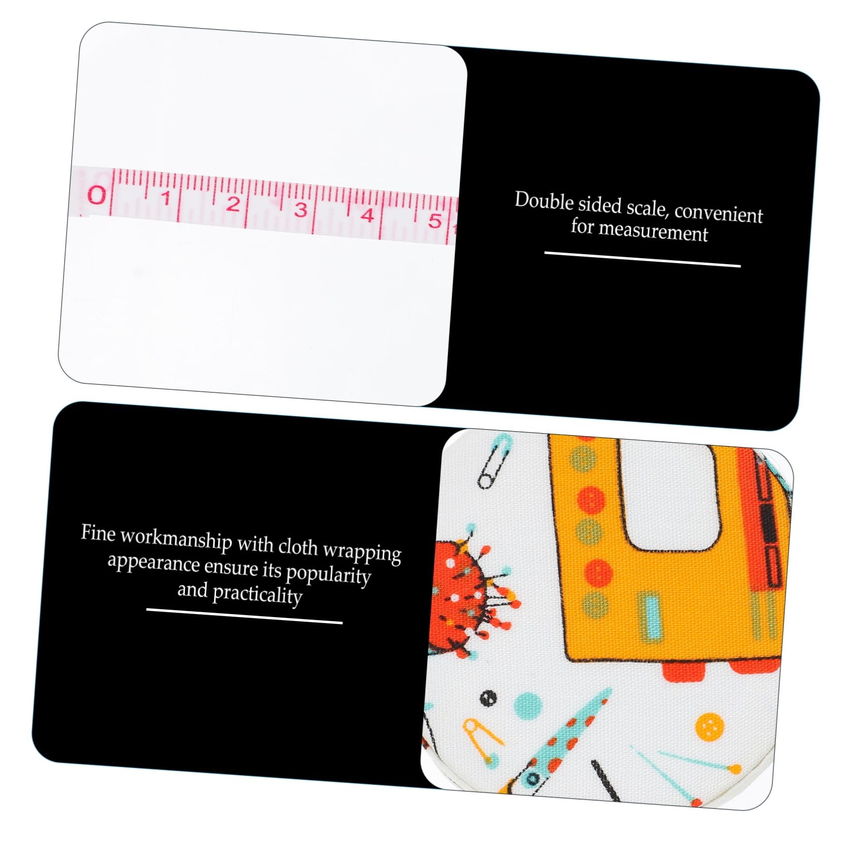 Gadpiparty Cinta De Retráctil Para Costura Y Manualidades De Herramienta Práctica Para Medición Ropa Y Sastrería 2 Piezas X 5