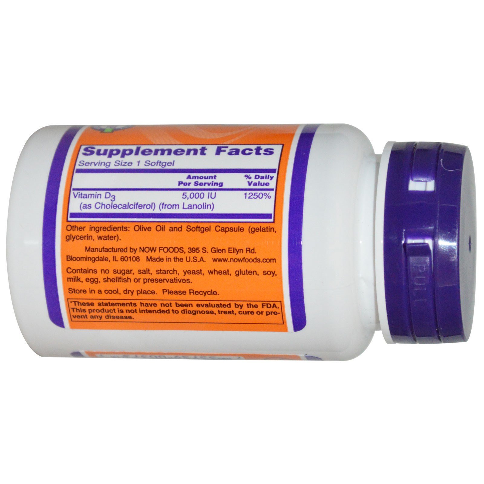 Amazon.com: NOW Foods Vitamin D-3 5000 IU 240 Softgels (Pack of 2