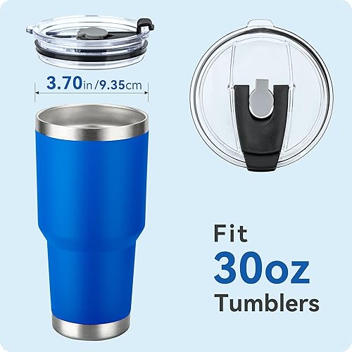 Miniatura 3 de Tapas de vaso de 30 onzas, tapas de repuesto para Yeti Rambler, Ozark Trail y más, sin BPA, vaso de 30 onzas, cubierta de taza (rojo)
