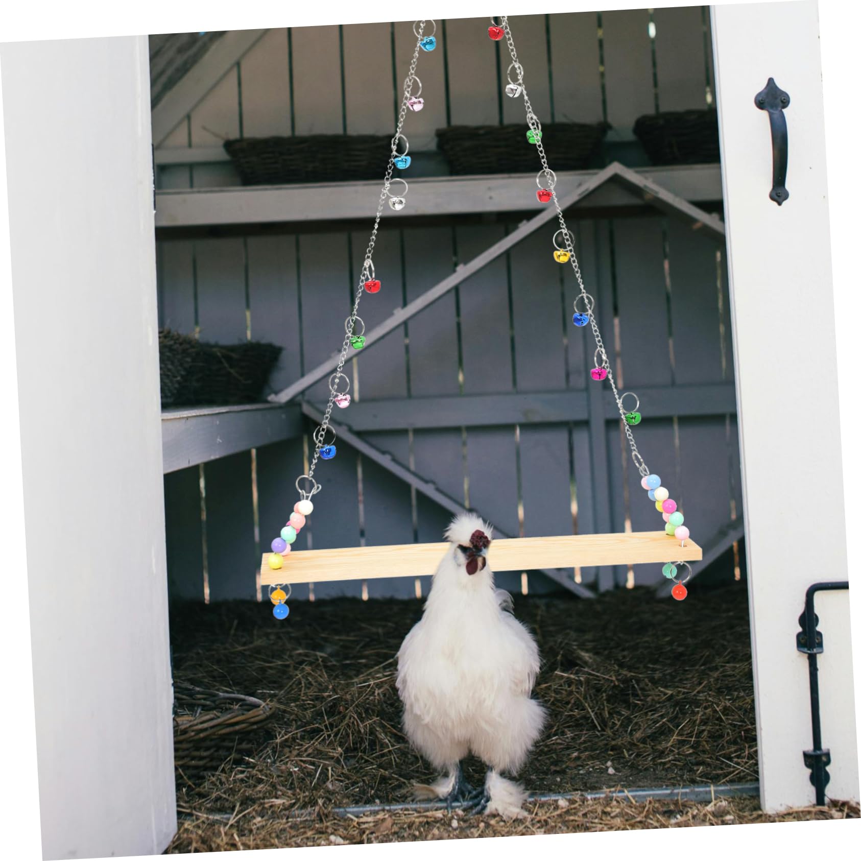 TOYANDONA Columpio de Madera para y Aves Perchero Resistente para Entrenamiento y Descanso Juguete Duradero para Gallineros y Pequeños