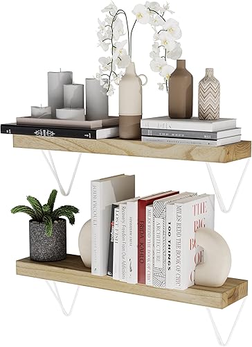 Wallniture Colmar - Estantes flotantes de 24 pulgadas para almacenamiento en pared estantería para decoración de sala de estar estante de baño