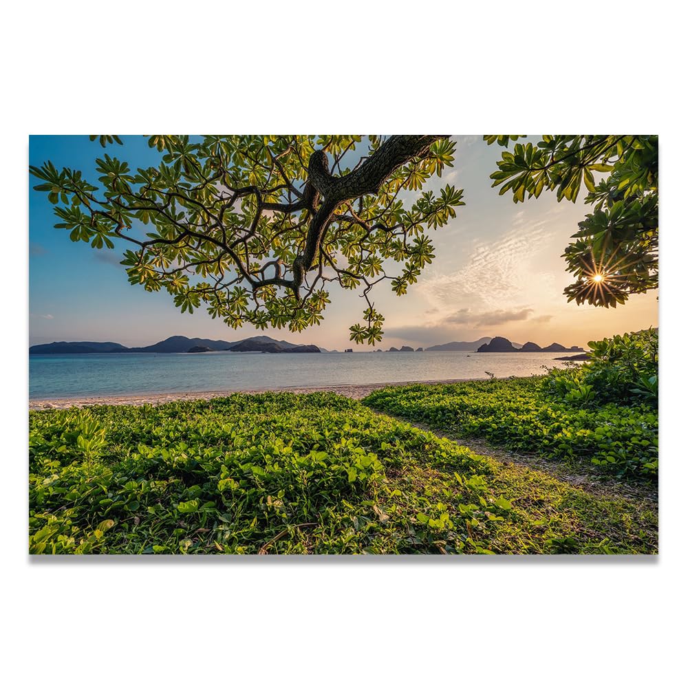 VHdfgTY Small PathMountain Landscape Canvas Wall Art Nature Scenery Wall Decor for Home 60x90cm Unframed