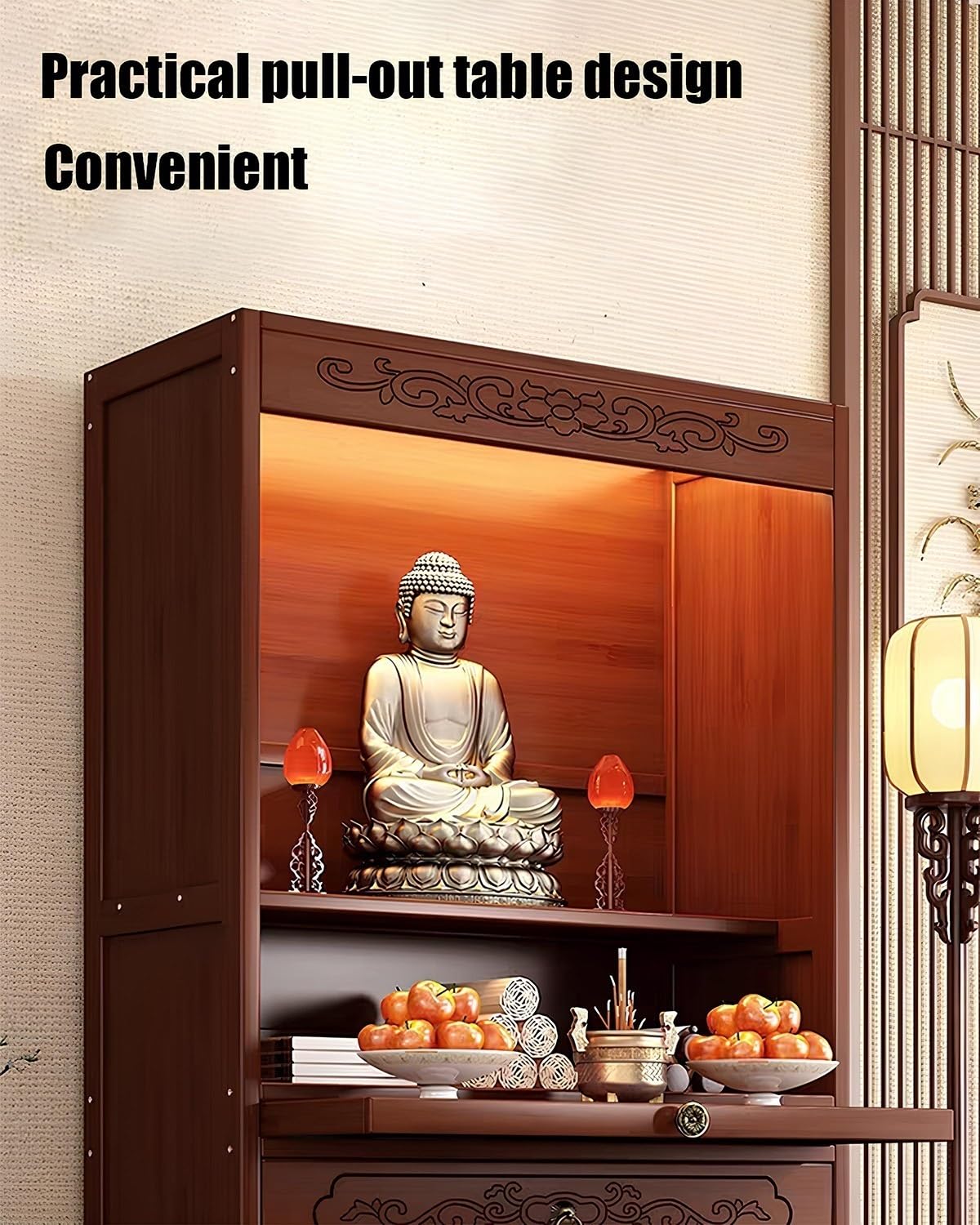 Mobile Altare, Tavolo Altare Per Meditazione, Altare Buddista, Cinese Con Piedistallo E Tavolo Per Offerte(52cm/20.5in)
