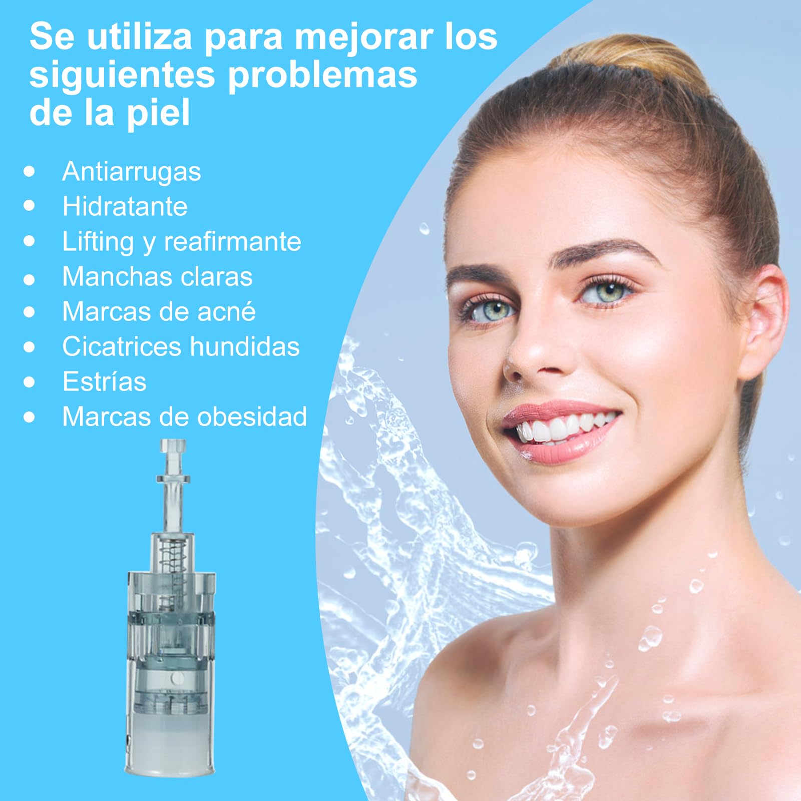 10 cartuchos de microneedling de 16 pines, diseñados para lápiz de microagujas dr pen Ultima M8, utilizado para cicatrices de acné, cicatrices profundas y estrías