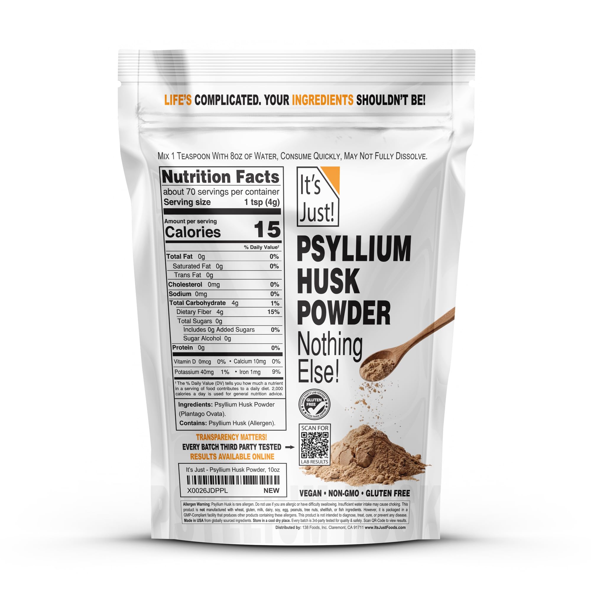 It's Just! - Psyllium Husk Powder, Unflavored, 10oz — Amazon image 2