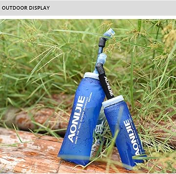 2 Pack Collapsible Soft Flask Water Bottle BPA Free Hydration Bladder For Runninng Jogging (350ml)