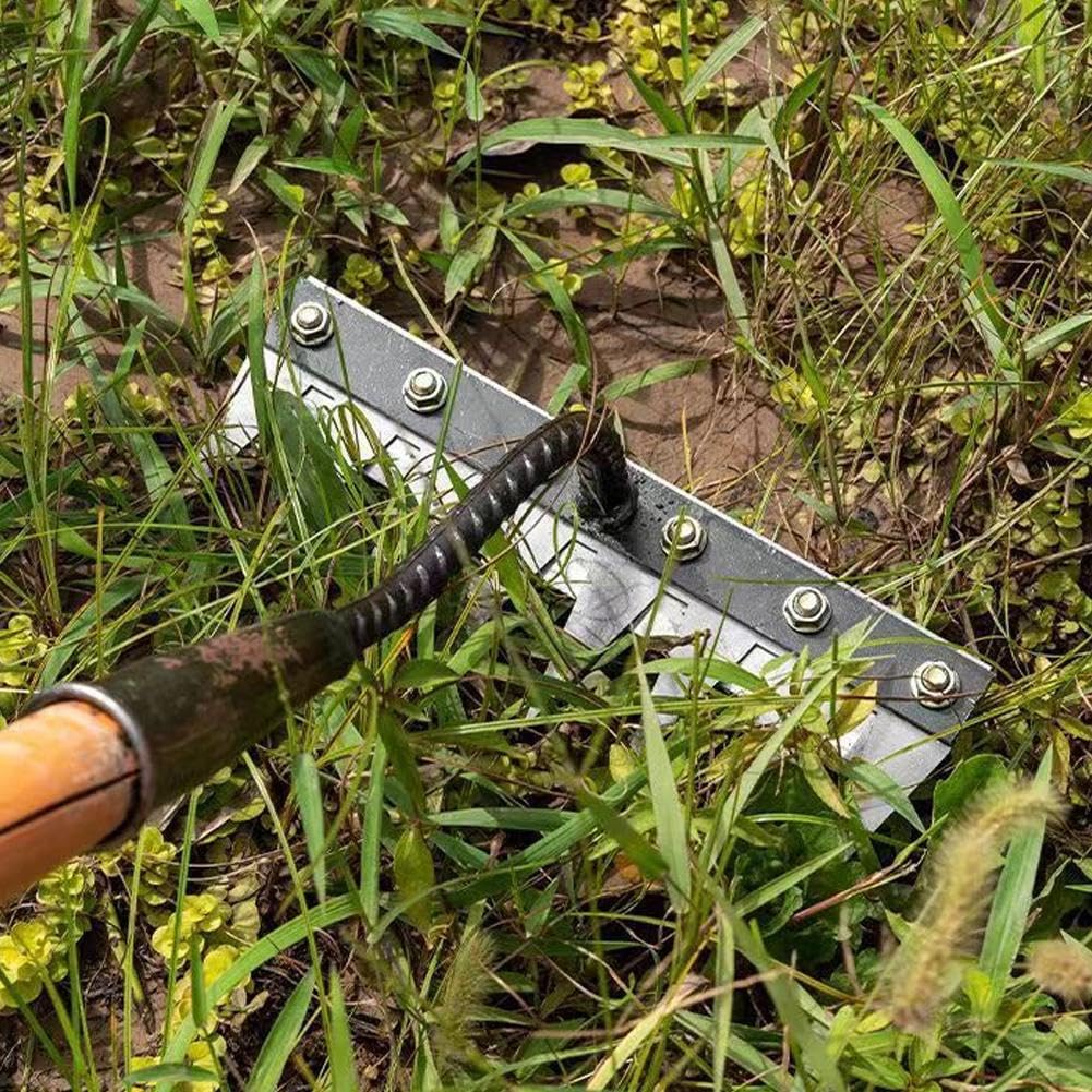 Rastrillo Malas Hierbas,Rastrillo de Hierro de Acero Grueso para JardineríA Y Deshierbe Herramienta de Deshierbe de JardíN Resistente de 8 Dientes Rastrillo de Mano de Acero Al Manganeso