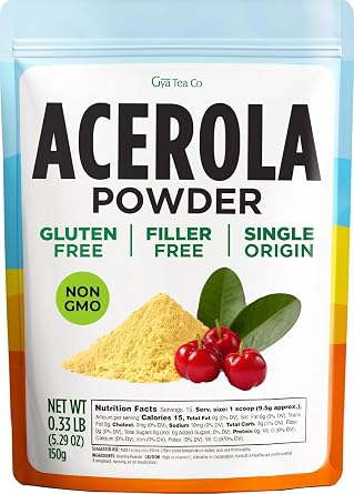 Acerola Cherry Powder 0.33 LB 15 Servings for Smoothies, Drinks & Baking