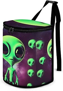 VFMKT Bote de basura para coche con tapa, reutilizable, impermeable, bolsa de basura para colgar vehículos, color verde, caja de almacenamiento multiusos para vehículos, viajes, camping, picnic