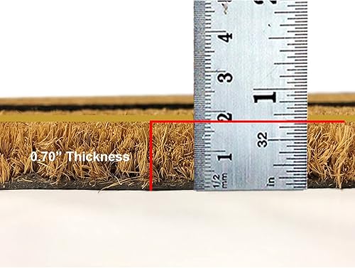 Miniatura 3 de Nedia Home Tapetes rectangulares resistentes de fibra de coco natural, para puerta de entrada, para patio, atrapador de suciedad antideslizante,