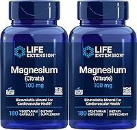 Vista 1 de Life Extension Magnesio (Citrato) 100 mg, 180 cápsulas vegetales (paquete de 2) - Suplemento Mag