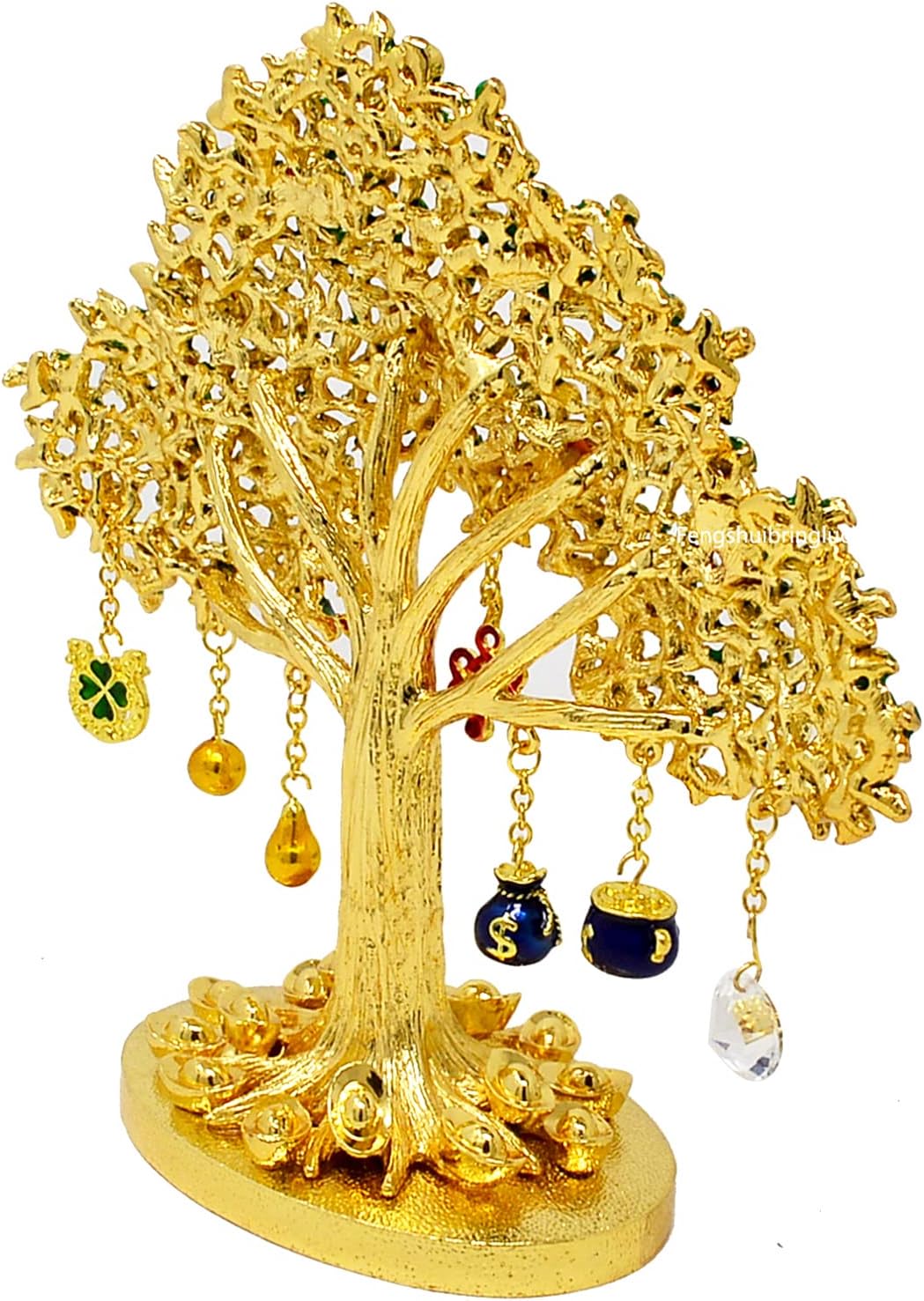 Fengshuibringluck ACTIVATING Prosperity Tree Good Fortune Auspicious Decoration Statue, Green, 17*6.5*16.5cm/6.6*2.5*6.4in