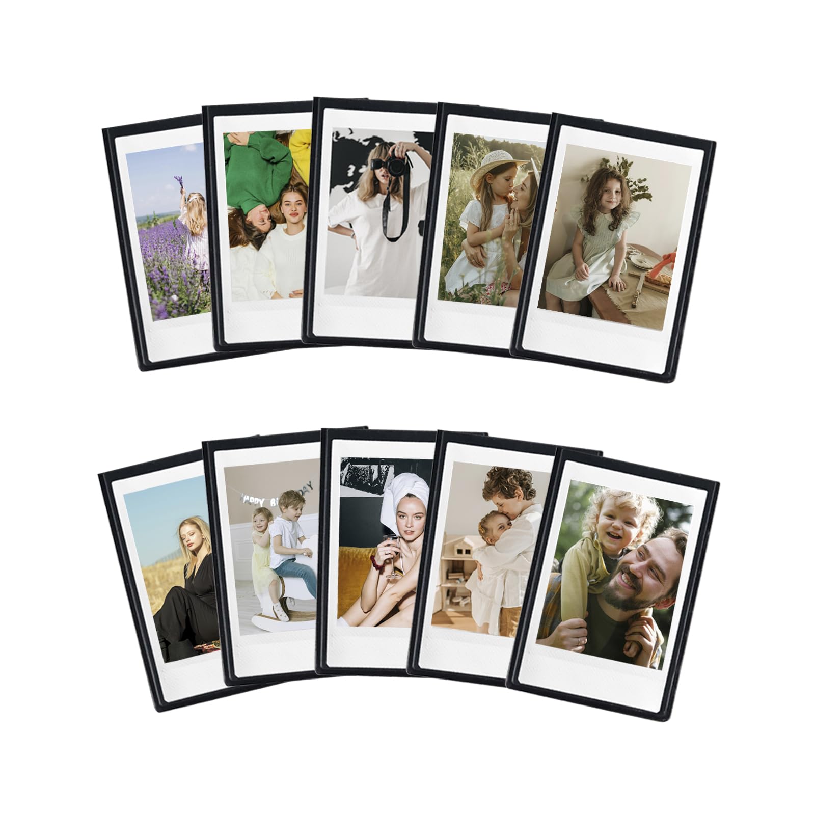 Aisnyho Kleiner magnetischer Bilderrahmen,Mini-Magnet-Bilderrahmen Kühlschrank für Instax Mini 12, 11, 99, 90, 40, 9, 8, 7, EVO Filme, für 5,4 x 8,6 cm Bilder (10 Stück)