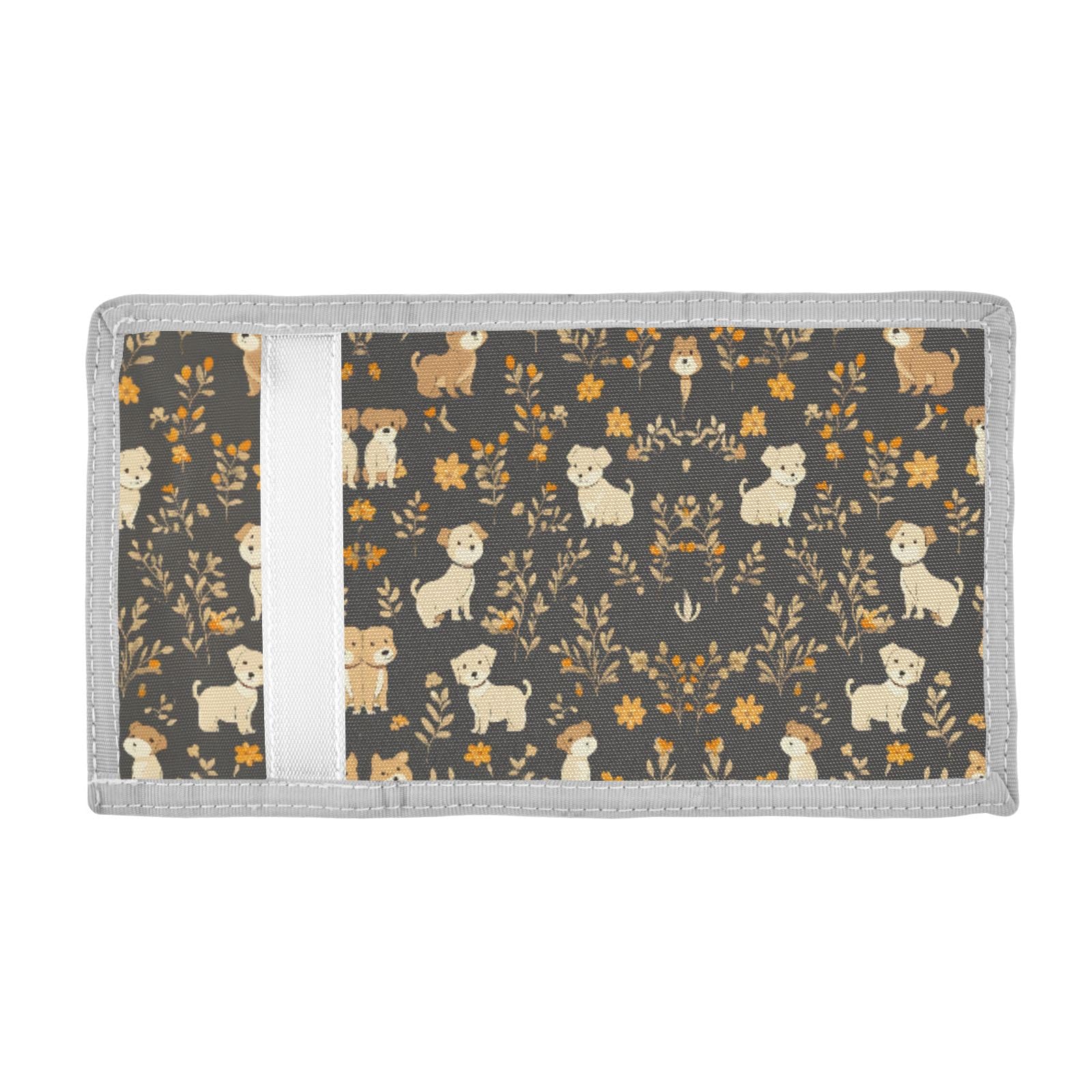 ALAZA Kids Wallets for Boys Girls Toddler Trifold Wallet Children Small Dog Leaf with Zipper Coin Pocket