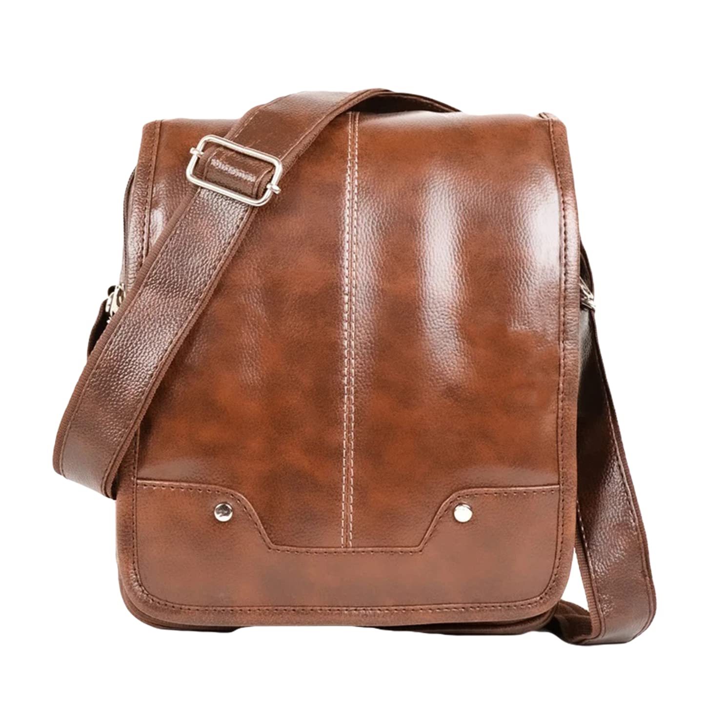 GenericHandmade 12" Artificial Leather Sling Bag For Women & Men Unique Designer Bag Crossbody Hand Bag Shoulder With Strap Adorable Gift Item BY FERNWEH STORE, Brown