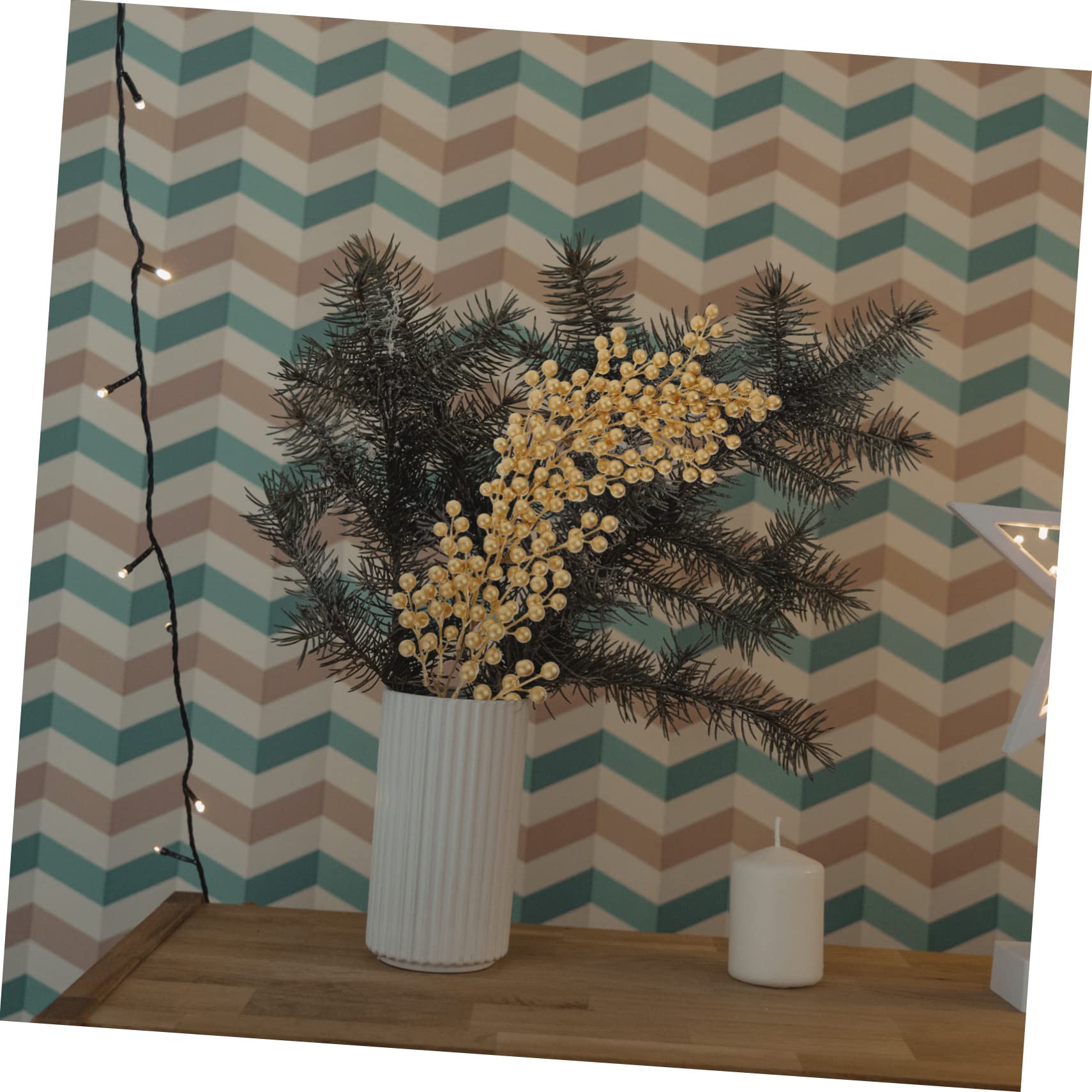 PRETYZOOM Set Di 3 Bacche Artificiali Con Glitter Per Lalbero Di Natale Bacche Finte Decorazioni Con Bacche Decorazioni Per La Casa E Il Giardino Natale Festivo