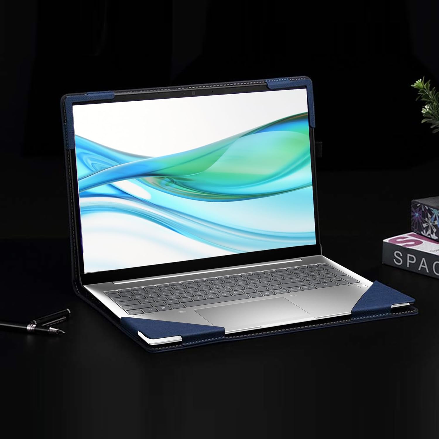 Laptop Case for HP ProBook 460G11 I 465G11 16inch Notebook [Note Other Models] All Inclusive Drop Case PU Leather Protective Bag Detachable Shell (Blue)