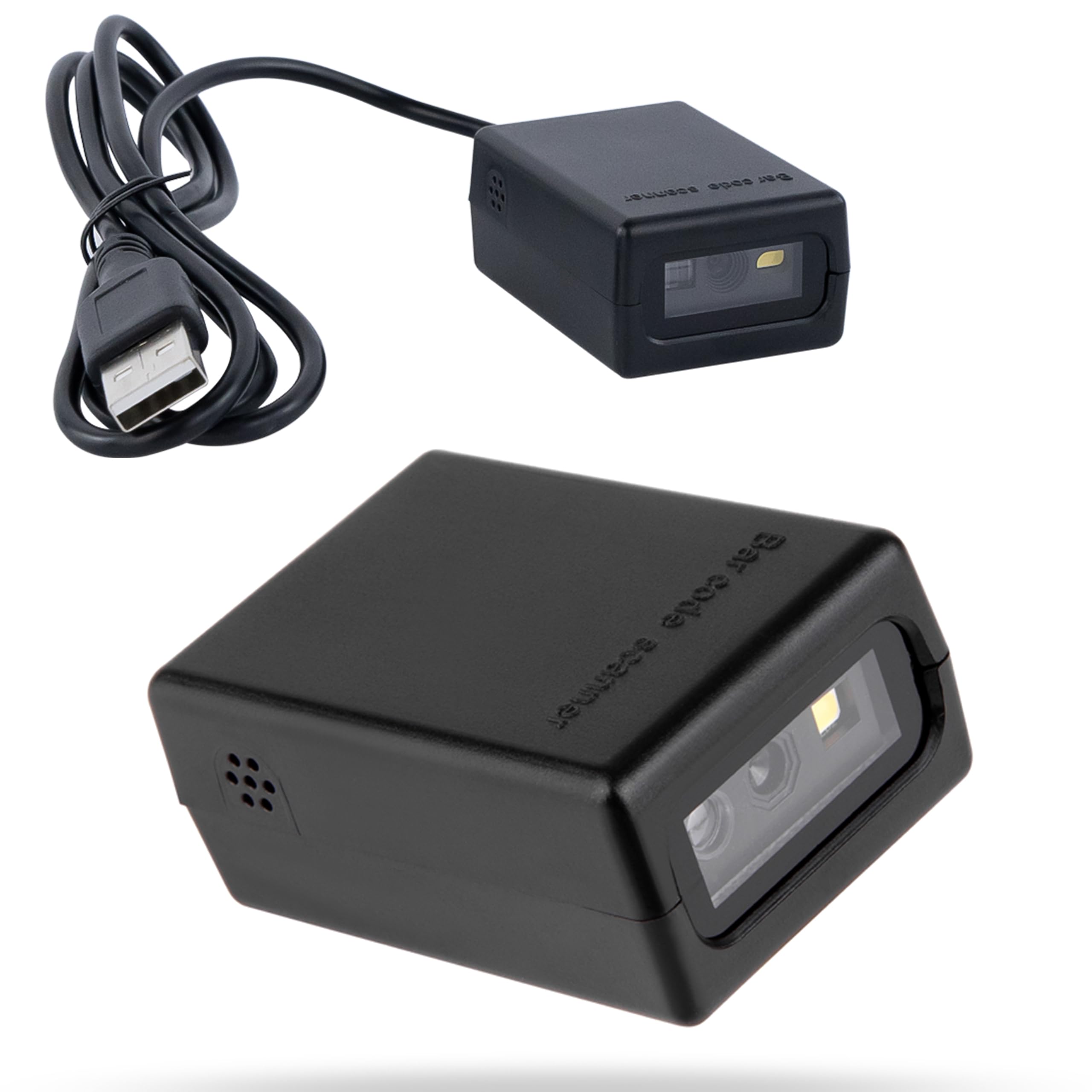 HDWR HD-S20 Escáner códigos de Barras 2D QR Compacto, 500 escaneos | CMOS de alta velocidad, modo dual, escaneo automático, fijo, COM virtual