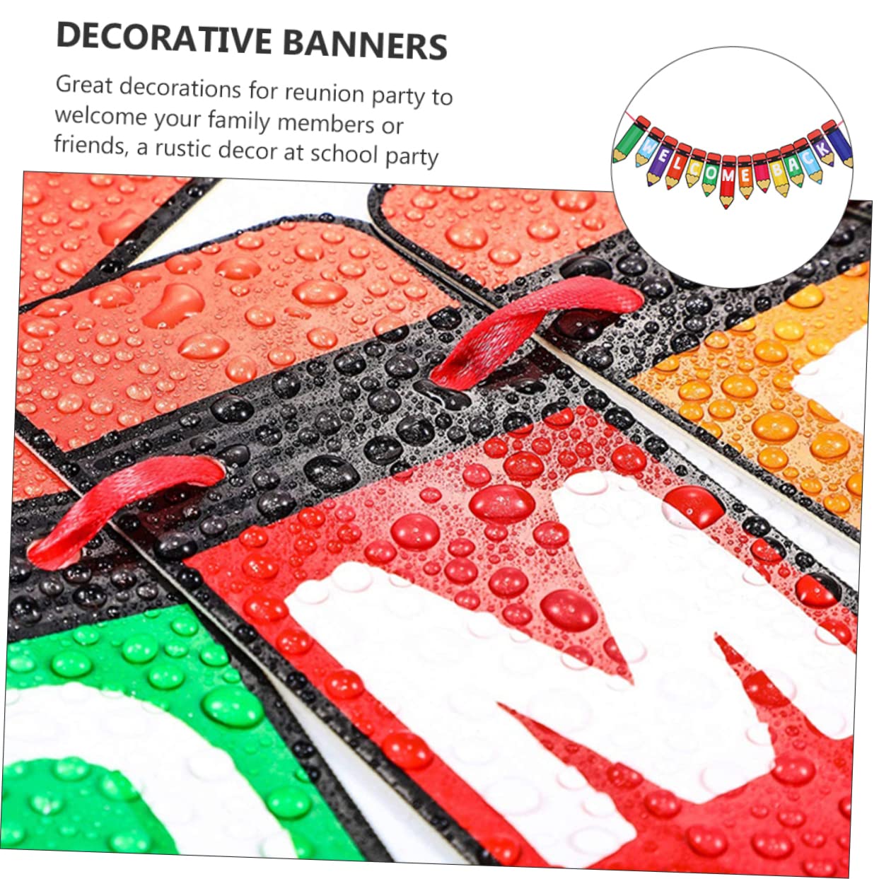 MAGICLULU 7 Pz Striscione Jila di ritorno a scuola l'arredamento dell'ufficio striscione appeso bandiera decorazioni ufficio decorazioni albero ghirlanda bandiere bentornato stamina carta