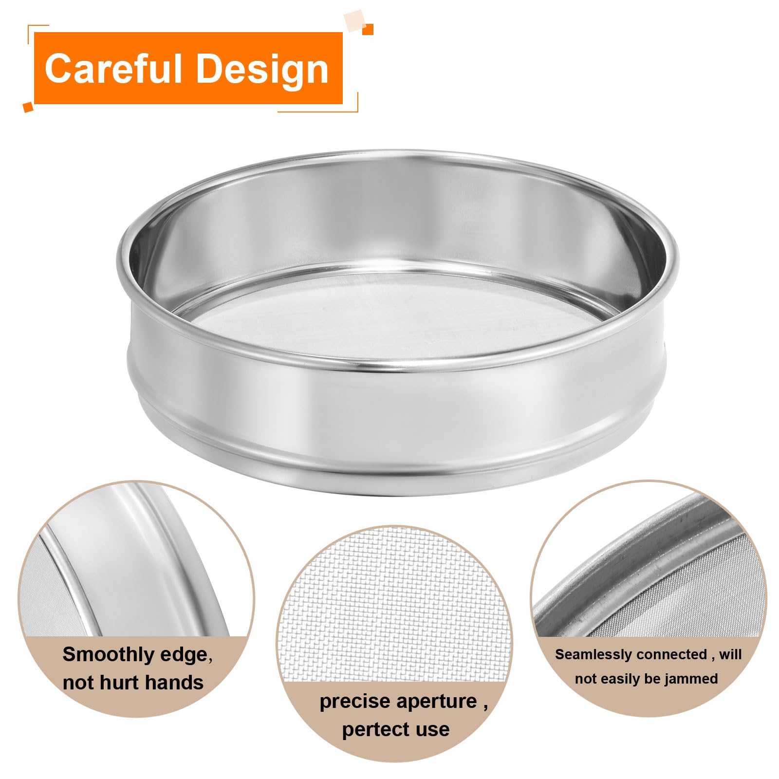 PATIKIL Tamis de Laboratoire 120 Mesh, Diamètre 8" en Toile Métallique 304 Acier Inoxydable (0.13mm) pour Laboratoire Industriel