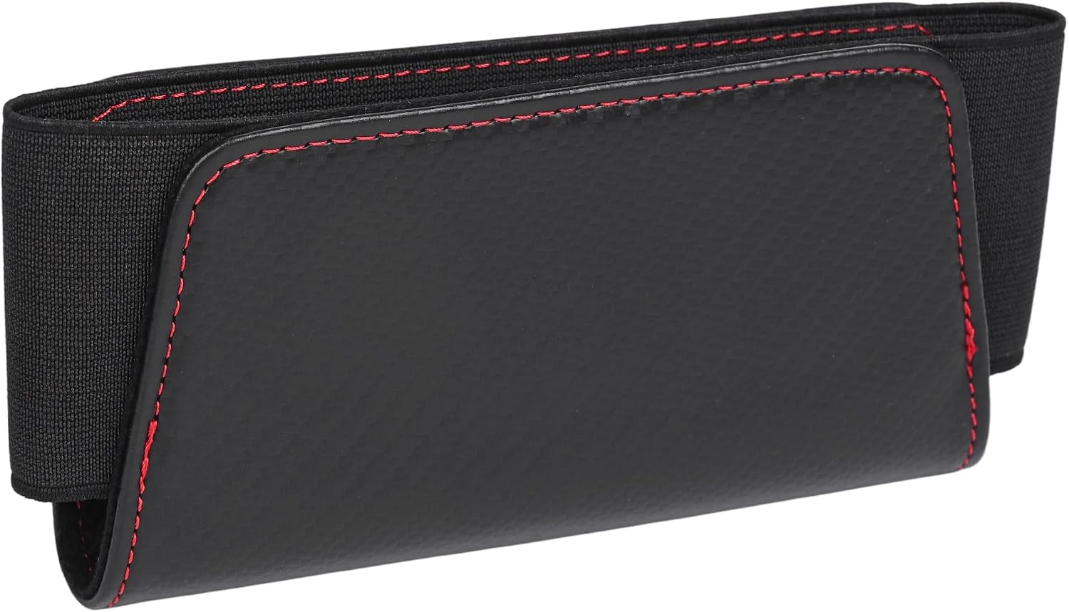 Car Seat Side Pocket Organizer,PU Leather Mini Storage Bag ,Car Pocket Pouch Cell Phone Sunglasses Holder Organizer Accessories for Car Seat, Door, Window, Console (black red, big)