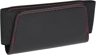 Car Seat Side Storage Pocket, PU Leather Multi-Function Small Organizer, Universal Car Pocket Pocket Mobile Phone Holder for Phone, Sunglass, Wallet, Etc(Wred Line)