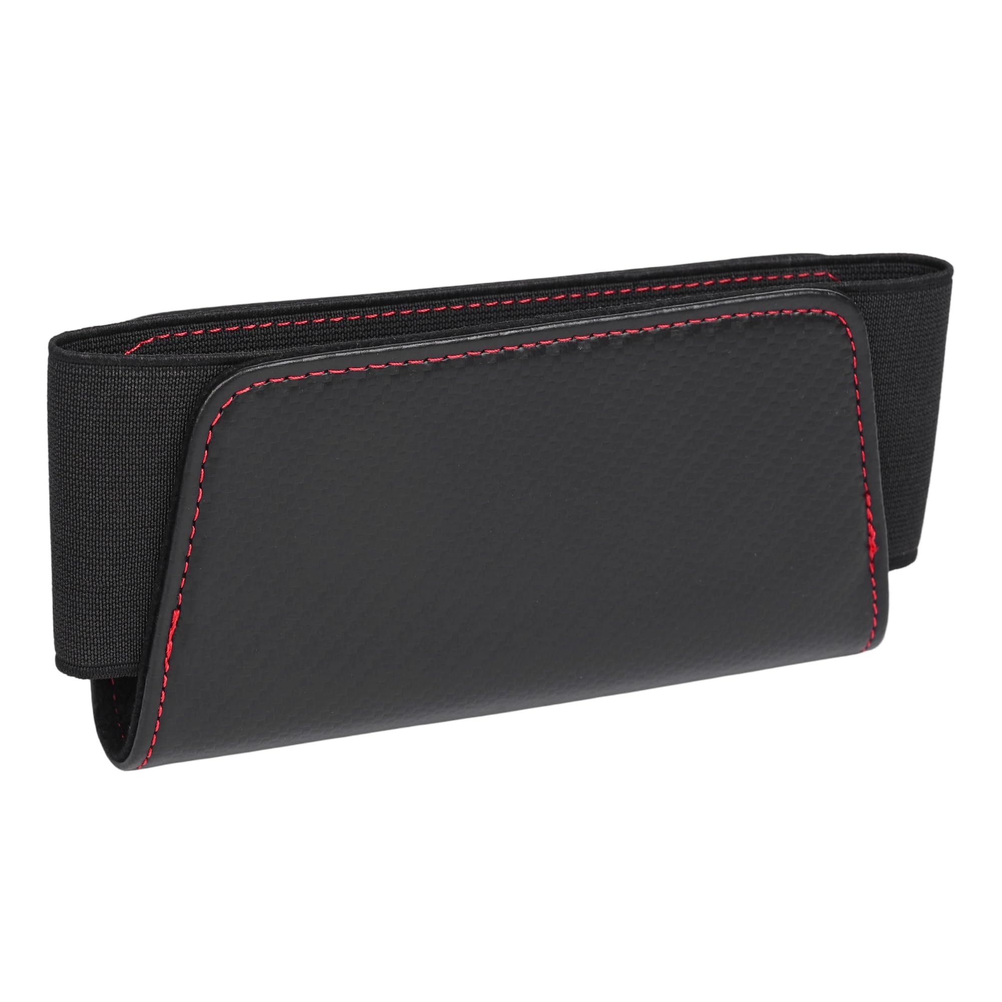 Qirc B Red Line Car Seat Side Storage Pocket, Pu Leather Multifunctional Small Organizer, Universal Car Pocket Pouch Cell Phone Holder For Phone, Sunglass, Wallet, Ect (B Red Line)