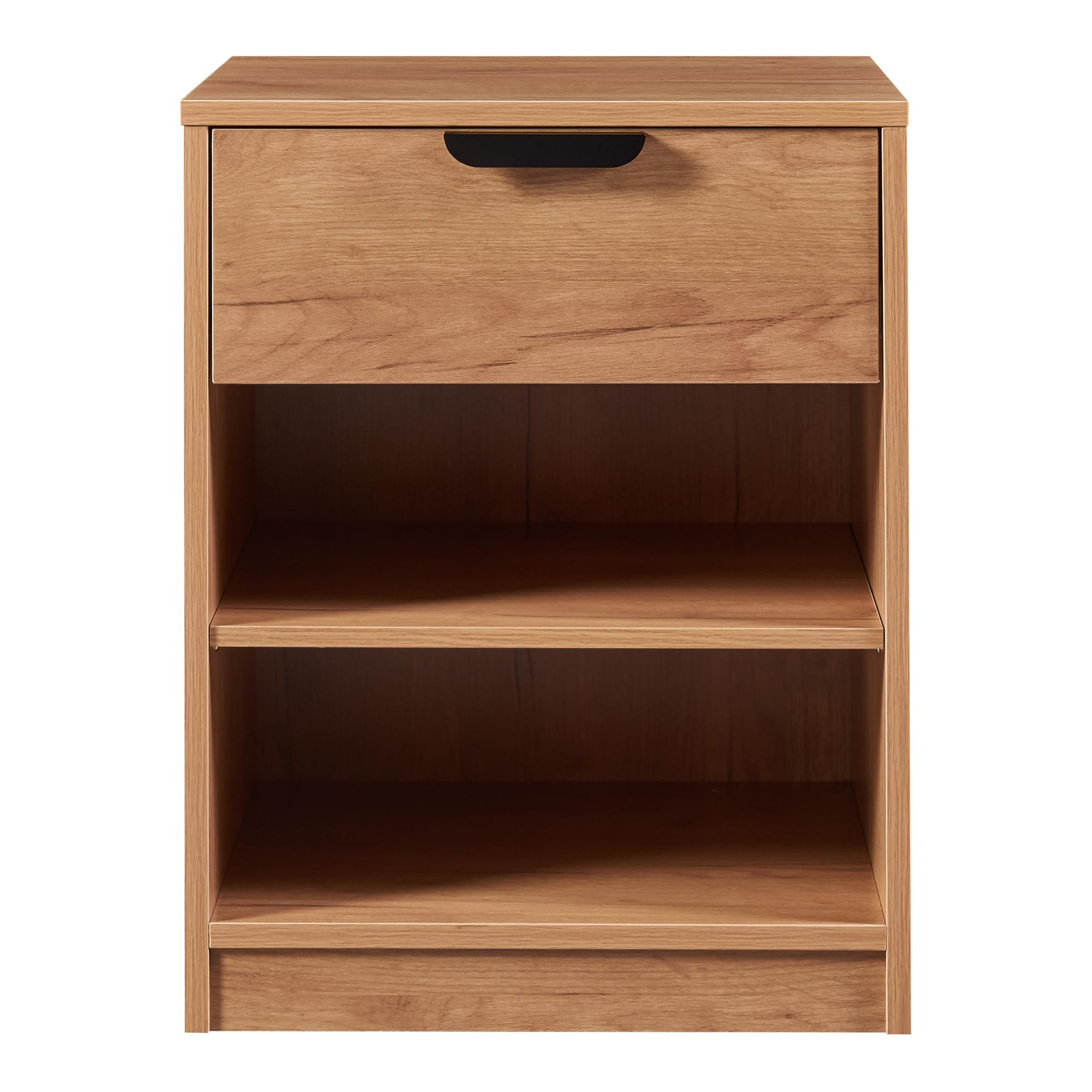 [en.casa] Comodino Singolare Tavolino Laterale con Cassetto e Scomparti Camera da Letto Soggiorno 55 x 43 x 40 cm - Effetto Quercia