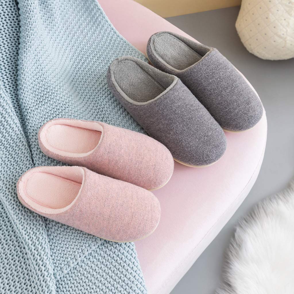 Suave Slippers Piso de Madera de algodón Zapatillas otoño e Invierno Baotou Zapatos de algodón de niños Zapatillas Hombres de PVC Tejido de Punto Slippers (Color : A, Size : 43-44)