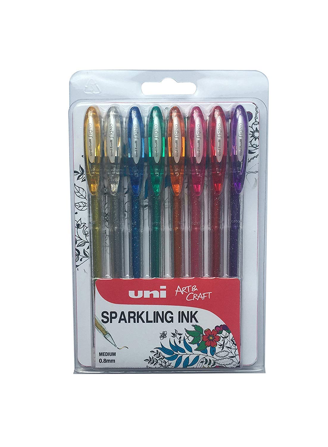 uni-ball Signo UM-120SP Sparkling Gel Ink Rollerballs Assorted Colours,  Pack of