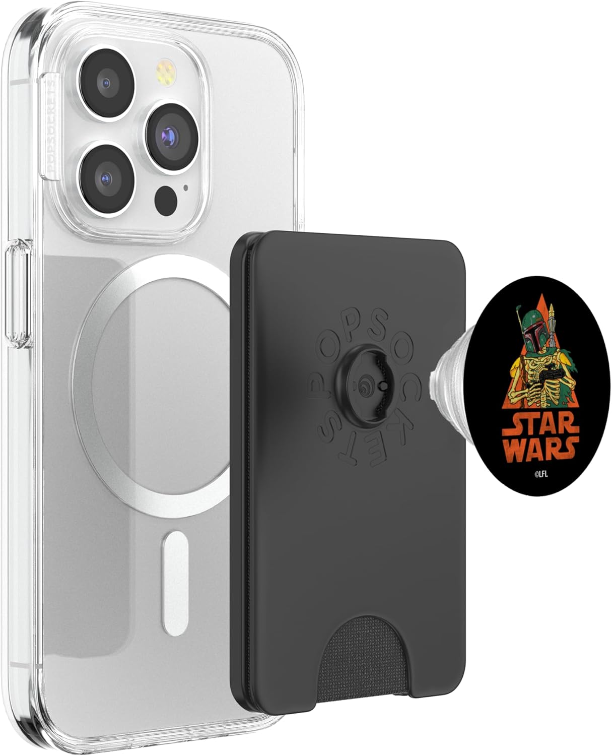Star Wars Boba Fett Skeleton Halloween Costume PopSockets PopWallet for MagSafe
