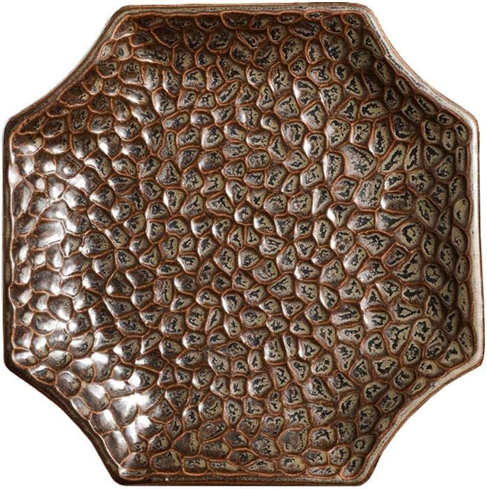 Plant Saucer Drip Tray Thickened Ceramic Flower Pot Tray Outdoor Garden Indoor Living Room Household Potted Flower Pot Retro Flowe,A