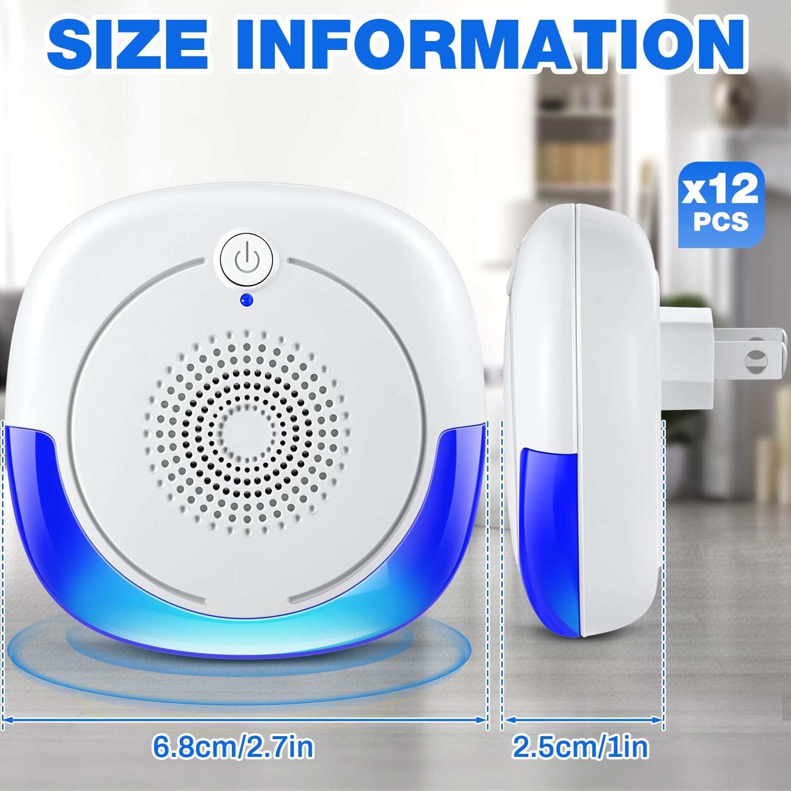 Qualirey 12 paquetes de repelentes ultrasónicos mejorados para control de plagas, repelente electrónico de plagas enchufable en interiores para insectos, cucarachas, arañas, hormigas, insectos