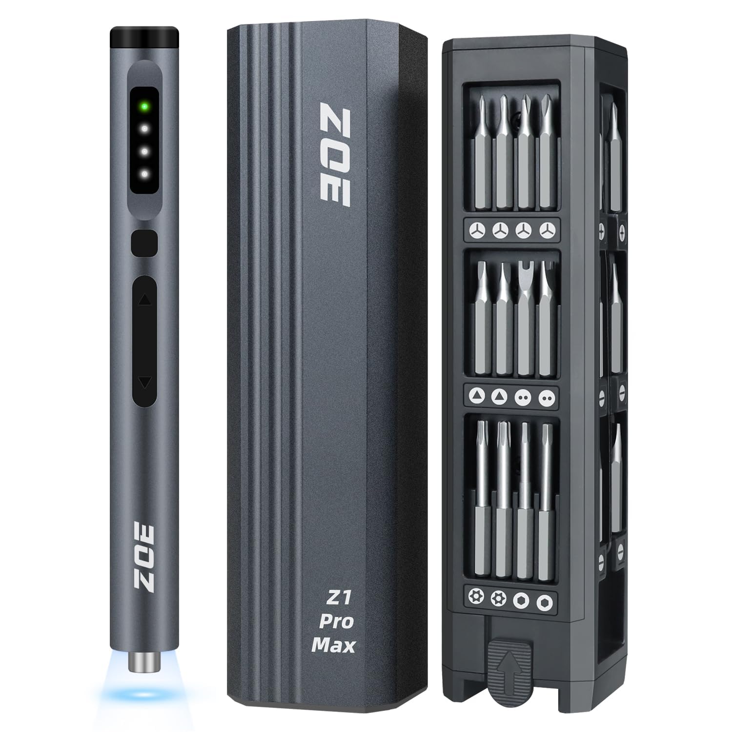 ZOE Electric Screwdriver Mini Precision Screwdriver Set Cordless Screw driver Kit Small Power Magnetic Storage Bits Settings Repair
